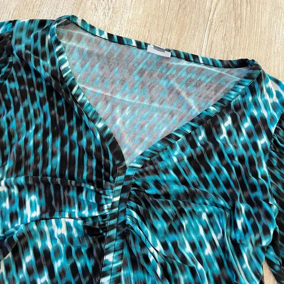 Womens Worthington Stretch Blue Blouse - XL - Picture 2 of 6